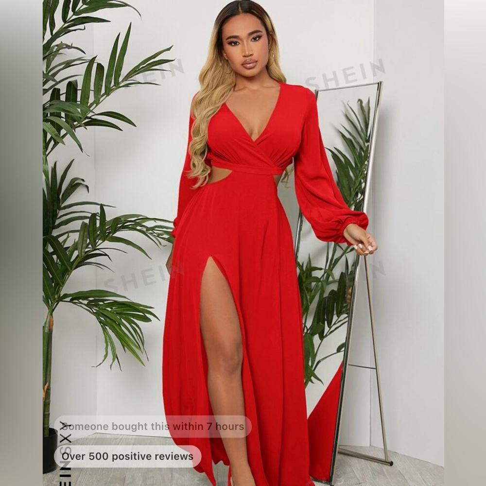 SHEIN split neck, cut out dress, SEXY!!